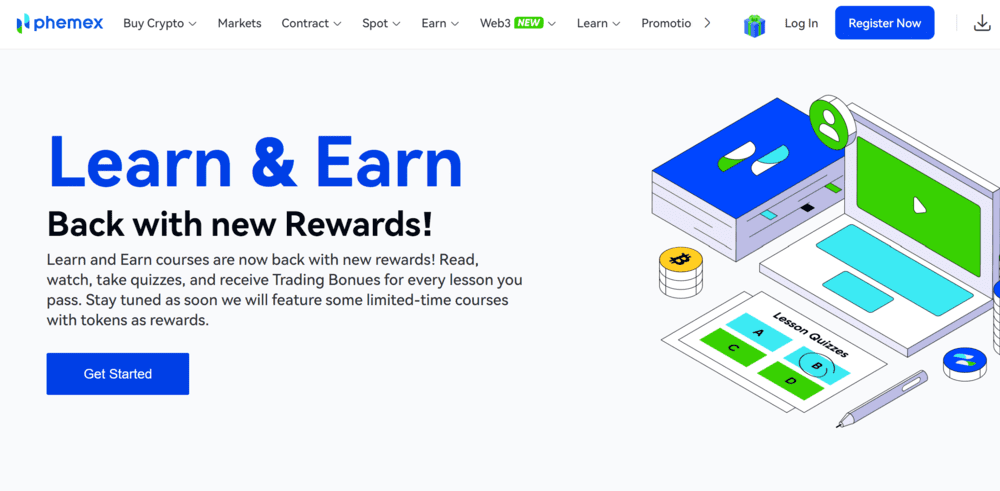 Phemex Learn and Earn Crypto Program