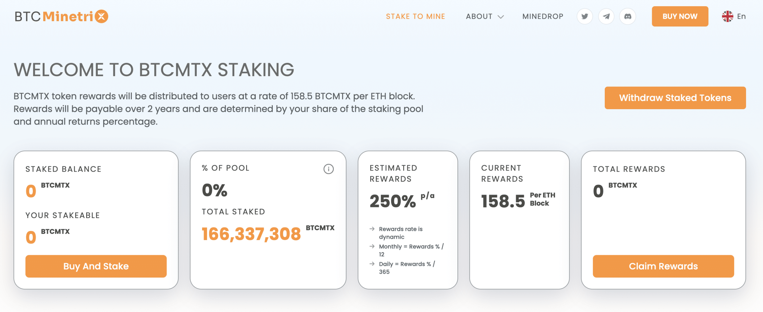 Bitcoin Minetrix Crypto Staking