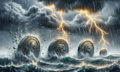 Three coins blazing through the storm