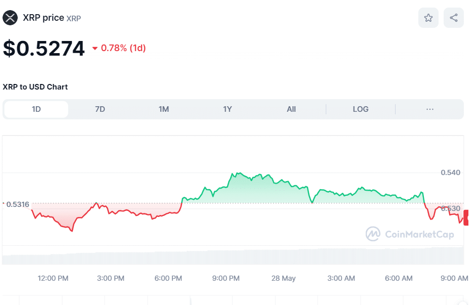 Crypto XRP Price on May 28