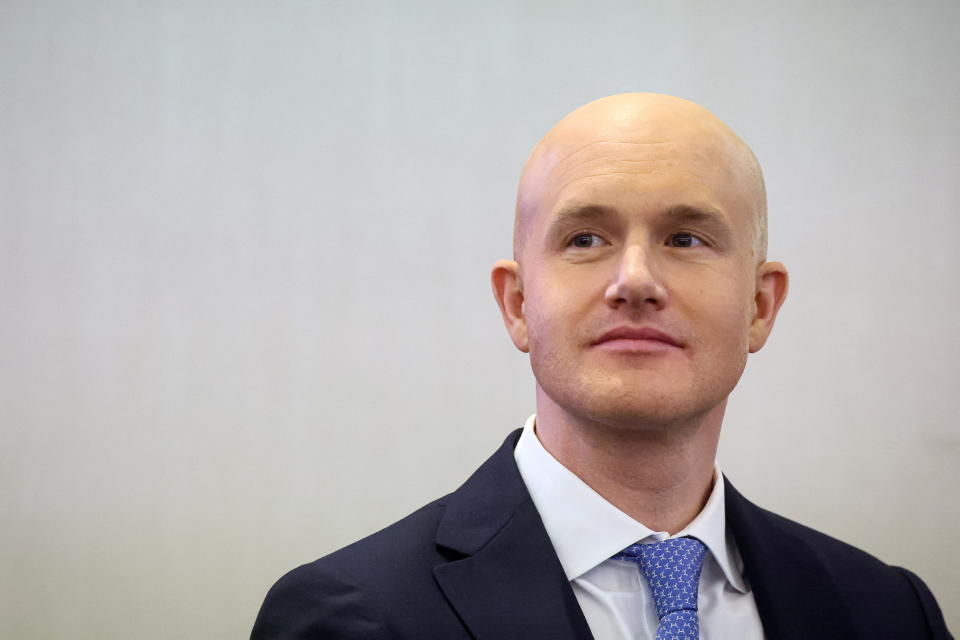 Brian Armstrong, CEO of Coinbase, looks on during the Piper Sandler Global Exchange and FinTech Conference in New York City, US, June 7, 2023. REUTERS/Brendan McDermid