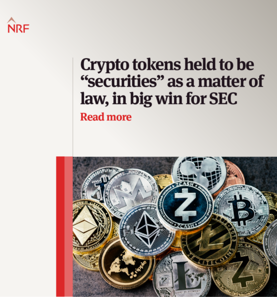 Crypto tokens considered “securities” by law, in a big win for the SEC |  United States |  Global law firm