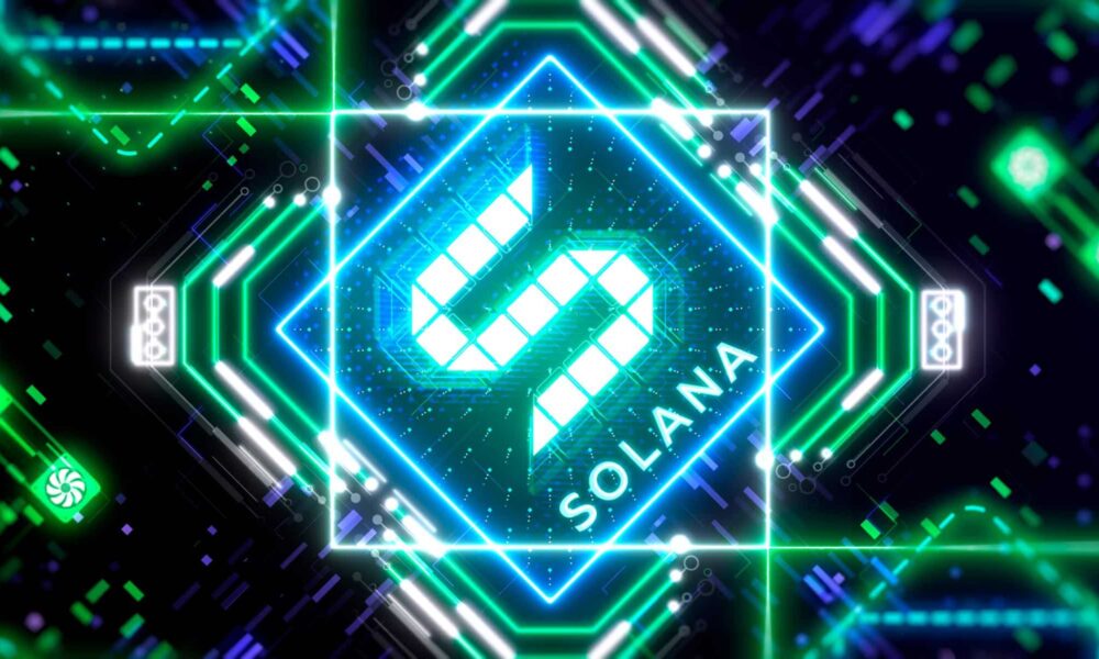 Solana-SOL-logo-written-in-led-with-digital-background