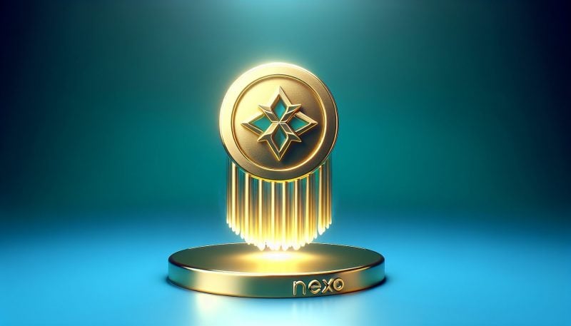 Golden Nexo token airdrop depiction.