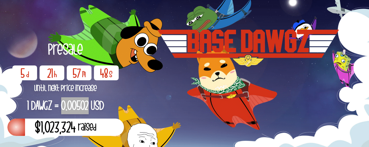 Major meme coins such as Dogecoin, Shiba Inu and PEPE are falling.  Meanwhile, investors are flocking to Base Dawgz in the ongoing DAWGZ presale