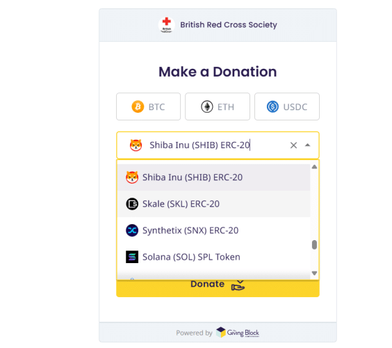 British Red Cross accepting crypto